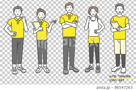 Vector illustration material of gym trainers and instructors working in sports gyms / diet / muscle training Vector illustration material of gym trainers and instructors working in sports gyms / diet / muscle training 96547263