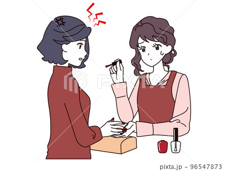 ネイリストに文句を言う女性 96547873