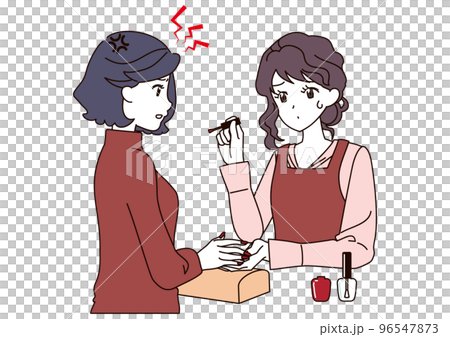 ネイリストに文句を言う女性 96547873