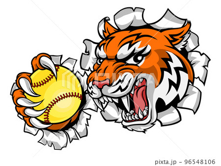 Tiger Softball Animal Sports Team Mascot 96548106