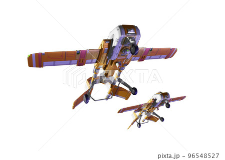 ドローン（飛行機型：編隊飛行：透過素材） 96548527