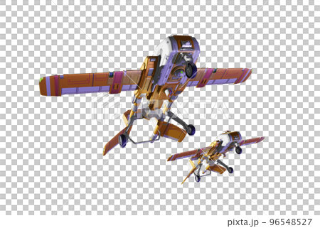 ドローン（飛行機型：編隊飛行：透過素材） 96548527