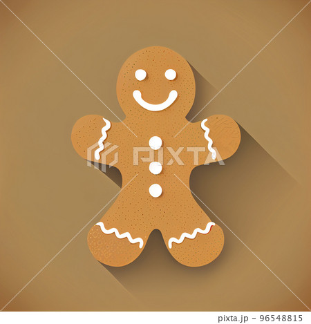 Flat Christmas Gingerbread Man cartoon wallpaper. Modern flat design in winter. Minimalist winter wallpapers Flat Christmas Gingerbread Man cartoon wallpaper. Modern flat design in winter. Minimalist winter wallpapers 96548815
