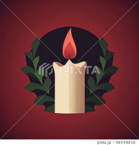 Flat Christmas Candle cartoon wallpaper. Modern flat design in winter. Minimalist winter wallpapers 96548816