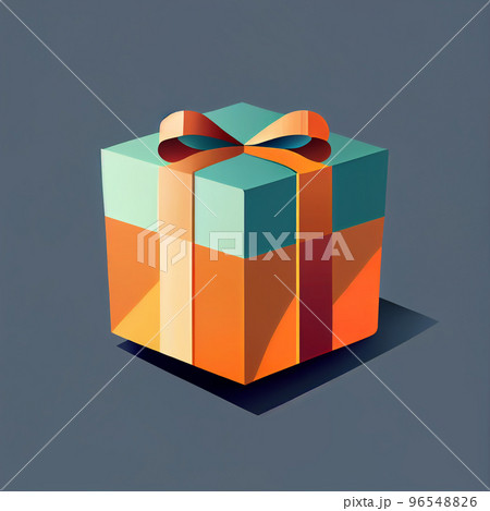 Flat Christmas gift box cartoon wallpaper. Modern flat design in winter. Minimalist winter wallpapers Flat Christmas gift box cartoon wallpaper. Modern flat design in winter. Minimalist winter wallpapers 96548826