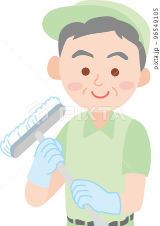 清掃のお仕事_清掃員_シニア男性_上半身 96549105