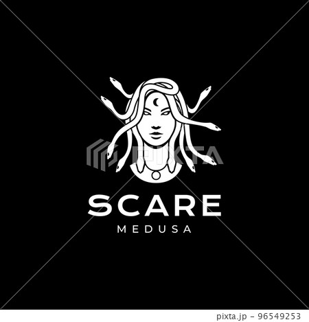face female with snake hair medusa logo design vector face female with snake hair medusa logo design vector 96549253