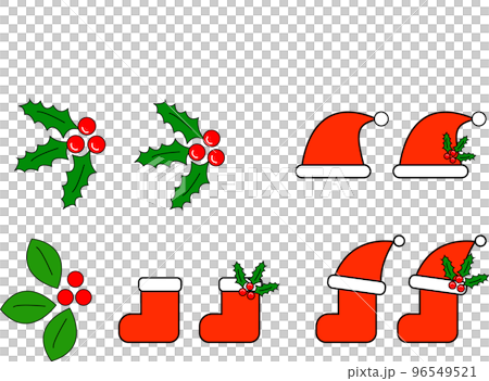 Christmas icon set with decoration 96549521
