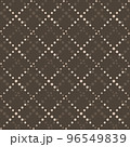 Seamless vector pattern of circles in beige color. Simple seamless brown polka dot texture in the form of rhombuses. 96549839
