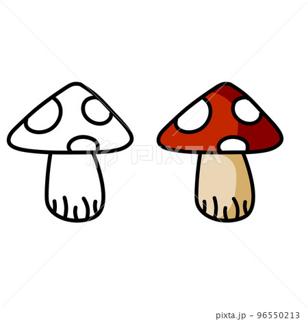 Poisonous mushroom. Fly agaric with red cap. 96550213