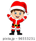 Cartoon little boy wear santa costume posing 96553231
