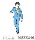 歩いているスーツ姿の男性　線あり 96555846