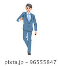 歩いているスーツ姿の男性　線なし 96555847
