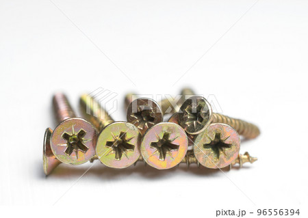 screws for mounting in wooden walls isolated on a white 96556394