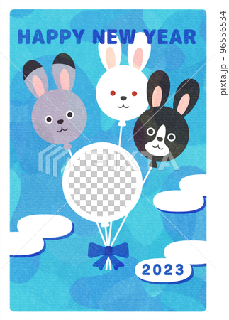 Photo frame 2023 Year of the Rabbit New Year's card Photo frame 2023 Year of the Rabbit New Year's card 96556534