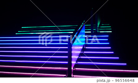 江戸桜トンネルに繋がる、虹色の階段に感動 96556648