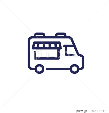 food truck line icon, vector 96556842