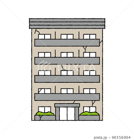 老朽化したマンションのイラスト 老朽化したマンションのイラスト 96556904