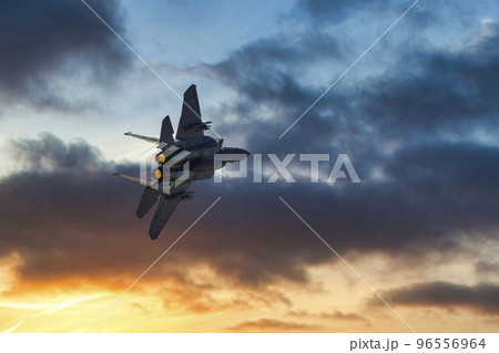 夕焼けと戦闘機 夕焼けと戦闘機 96556964