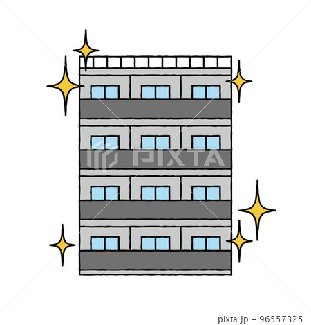 シンプルな綺麗なマンションのイラストのイラスト素材 シンプルな綺麗なマンションのイラストのイラスト素材