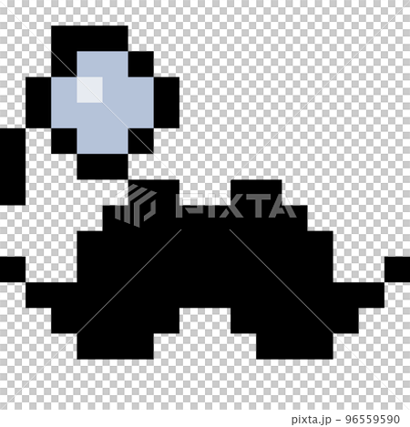 pixel illustration of return glasses and mustache 96559590