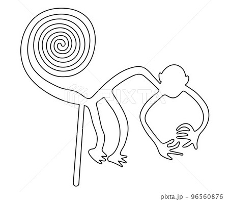 Geoglyph of the Monkey from Nazca 96560876