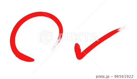 筆書きのマルとペケ 96561922