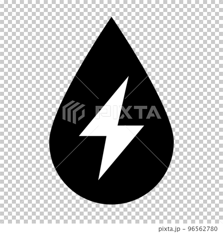 電能水滴圖標。向量。 96562780