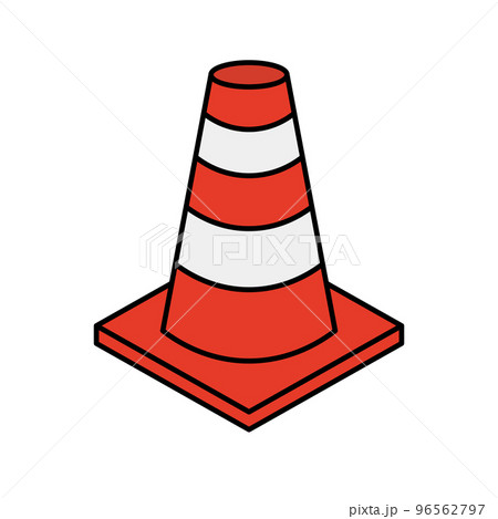 ロードコーンのアイコン。交通整備アイテム。パイロンや三角コーン。ベクター。 ロードコーンのアイコン。交通整備アイテム。パイロンや三角コーン。ベクター。 96562797