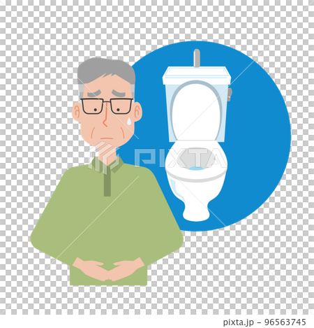 排泄に悩みがある高齢男性 96563745