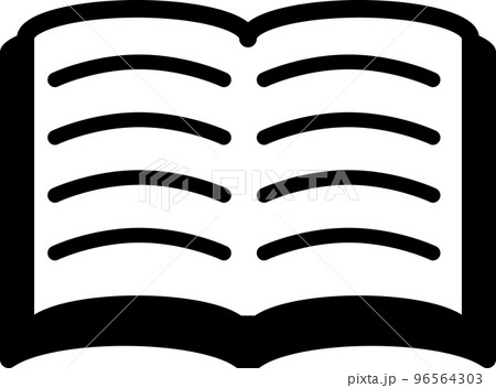 文字が書かれている開いた本のピクトグラム 96564303