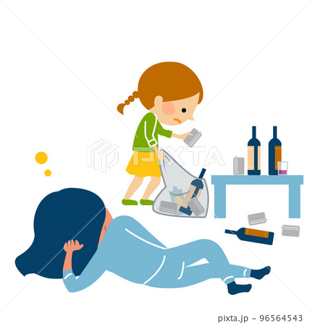 家事をする子供　ヤングケアラー 96564543