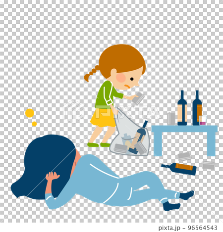 家事をする子供　ヤングケアラー 96564543