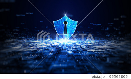 Blue Shield Icon Cyber Security, Digital Data Network Protection, Future Technology Digital Data Network Connection Abstract Background Concept. 3D rendering Blue Shield Icon Cyber Security, Digital Data Network Protection, Future Technology Digital Data Network Connection Abstract Background Concept. 3D rendering 96565806