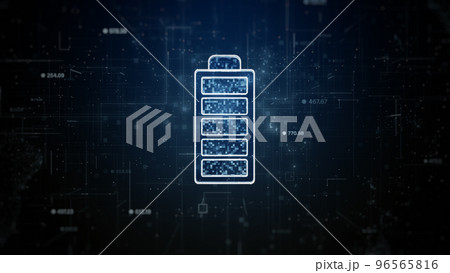 Technology battery electric energy, Battery to electric cars and mobile devices with clean electric, Green renewable energy battery future, Technology digital abstract background 3d Rendering 96565816