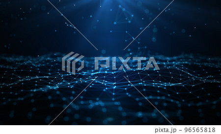 Blue abstract background digital line and dots connect, Technology network connections background concept. 3d Rendering Blue abstract background digital line and dots connect, Technology network connections background concept. 3d Rendering 96565818