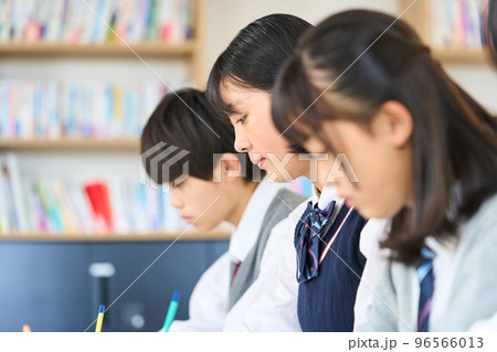 勉強する中学生　 96566013