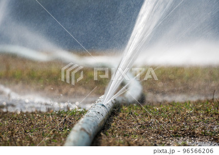 Water leaking from hole in a hose. 96566206
