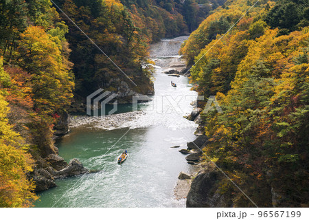 紅葉の鬼怒川渓谷にライン下り 紅葉の鬼怒川渓谷にライン下り 96567199