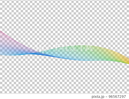 カラーウェーブ リボン背景ライン 白バック 96567297