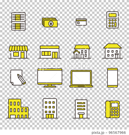 房子、電腦、建築、公司圖示集 96567966