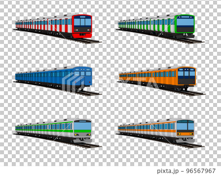 電車と線路 イラスト 乗り物 鉄道 マスク付きのイラスト素材