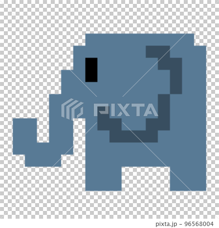 Elephant pixel art icon 96568004