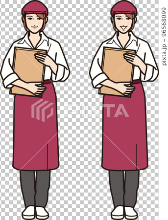 Fast food female shop assistant 96568099