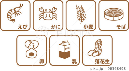7大アレルゲン　食物アレルギー 96568498