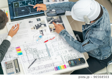 現場代理人 工事監理者 一級建築士 図面 ミーティング 建設現場 CAD 現場定例会 現場代理人 工事監理者 一級建築士 図面 ミーティング 建設現場 CAD 現場定例会 96568503