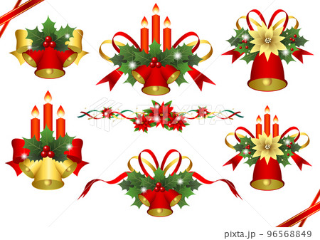 立体風クリスマスキャンドルベルアイコンセット 立体風クリスマスキャンドルベルアイコンセット 96568849