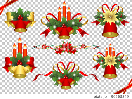 立体風クリスマスキャンドルベルアイコンセット 立体風クリスマスキャンドルベルアイコンセット 96568849