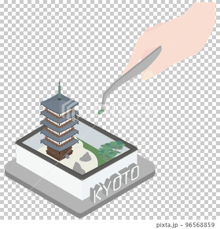 製作五層寶塔模型的手的等軸圖 製作五層寶塔模型的手的等軸圖 96568859