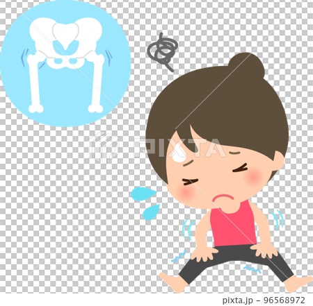 A woman with stiff hip joints 96568972